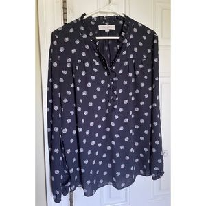 LOFT mixed media blouse